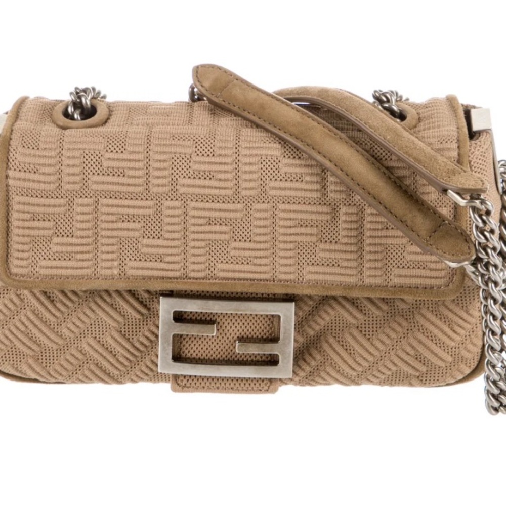 FENDI BAGUETTE CHAIN MIDI MAGLIA FF SAND - 100 % AUTHENTIC
